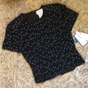 VTG 90’s ADRIANNA PAPELL sz 6 Heavy Beaded Silk Black-on-Black Occasion Blacktie